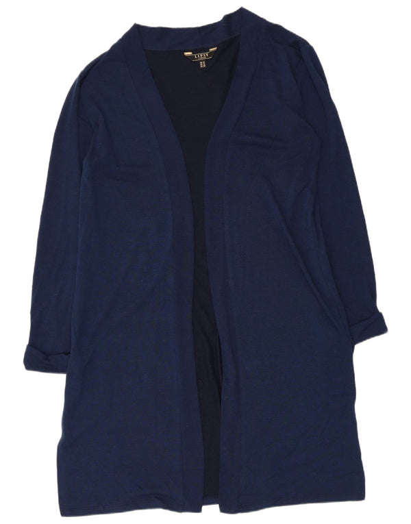 Lipsy Femmes Cardigan Long Top UK 14 Large Bleu Marine Polyester