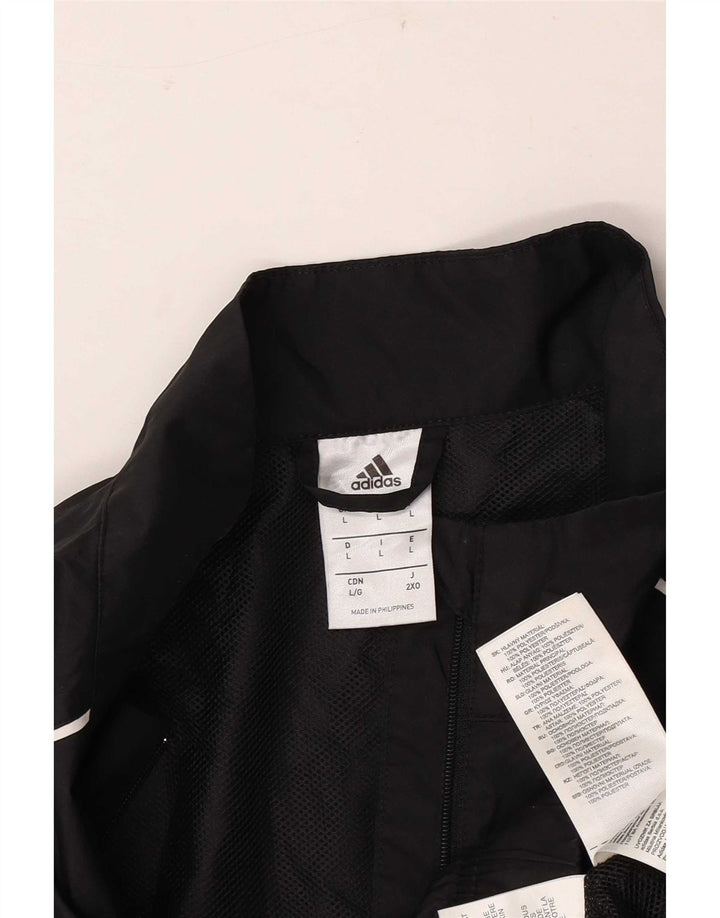 Adidas Clima Proof Graphic Pull à col zippé pour homme Noir Taille L