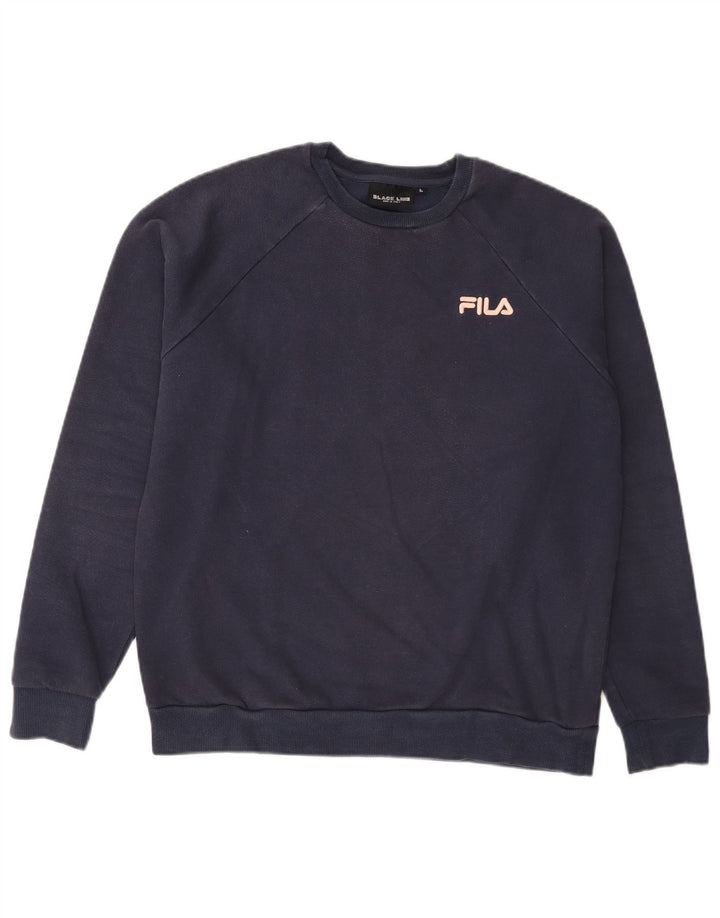 Fila Homme Sweatshirt Jumper Large Bleu Marine Coton