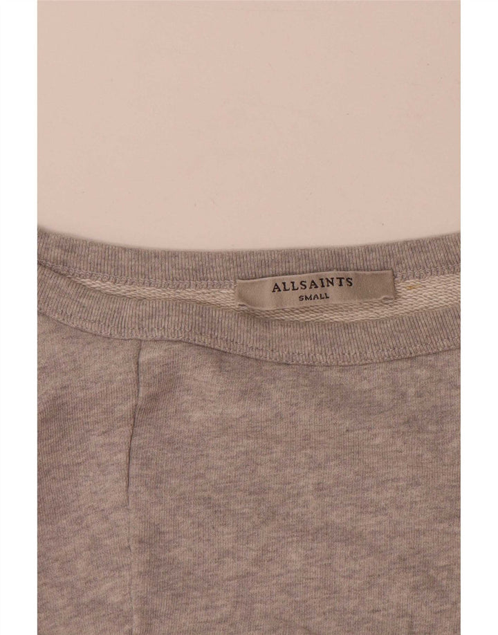 All Saints Pull-over surdimensionné pour femme UK 10 Small Gris Coton