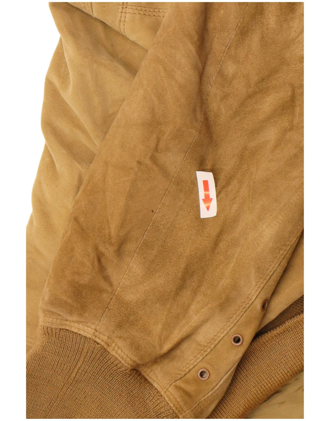 Gianni Versace Veste bomber en daim coupe ample pour femme UK 38 Beige moyen