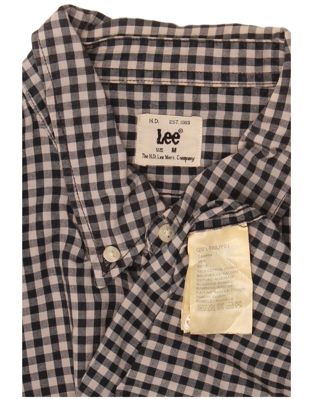 Lee Chemise Homme Moyen Noir Vichy Coton