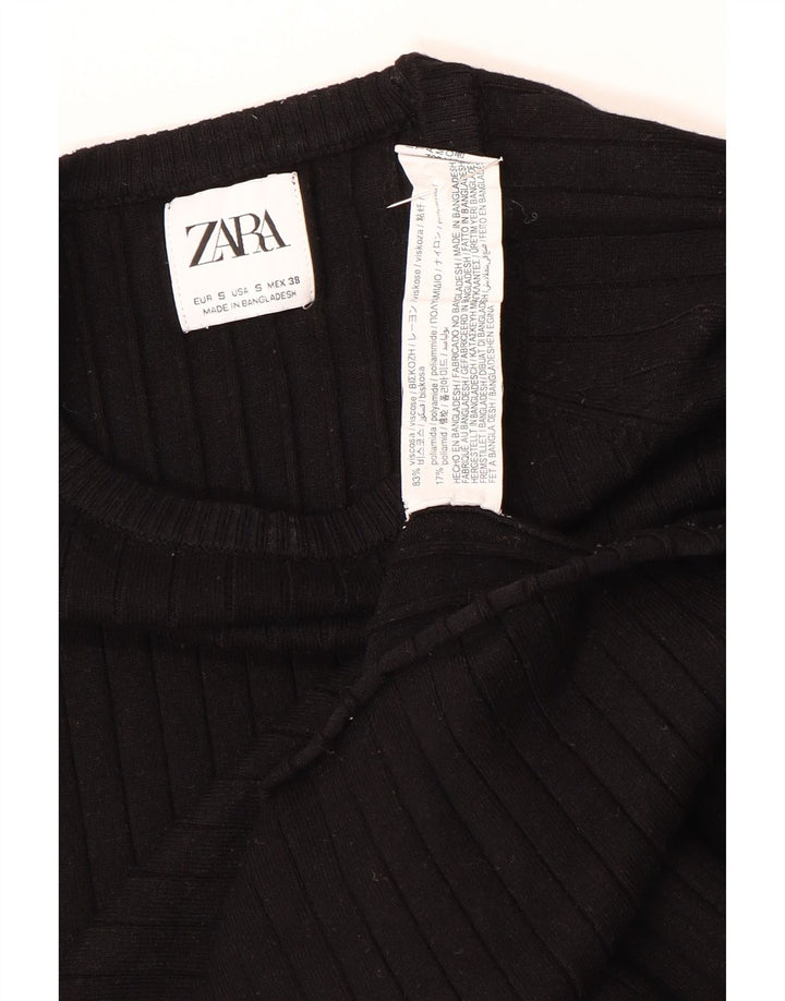 Zara Homme Pull Col Bateau Petit Noir Viscose