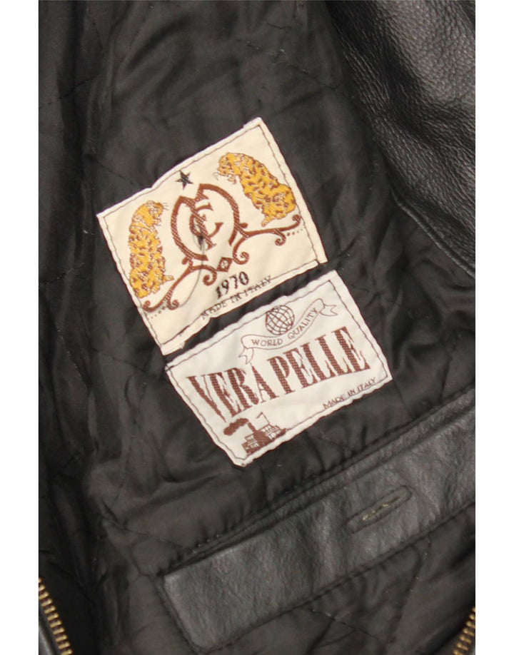 veste en cuir homme vintage UK 36 Petit Noir