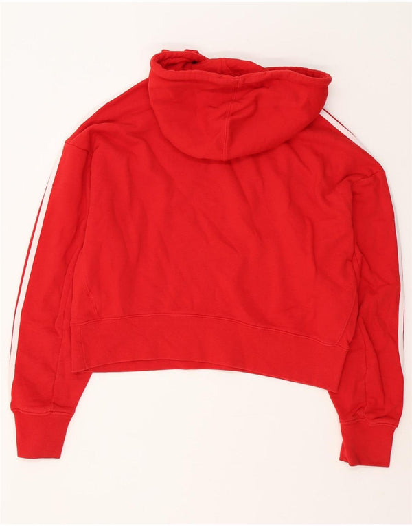 Adidas Pull à capuche surdimensionné pour femme UK 12 Rouge moyen en coton