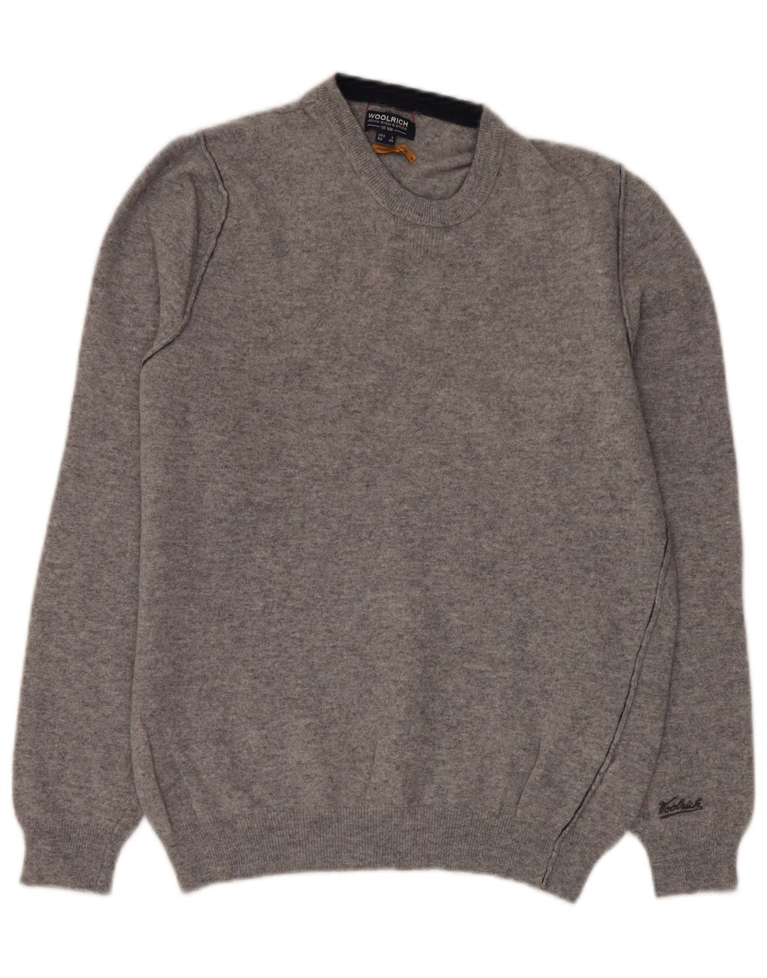 Woolrich Pull à col rond pour femme UK 16 Large Gris Laine