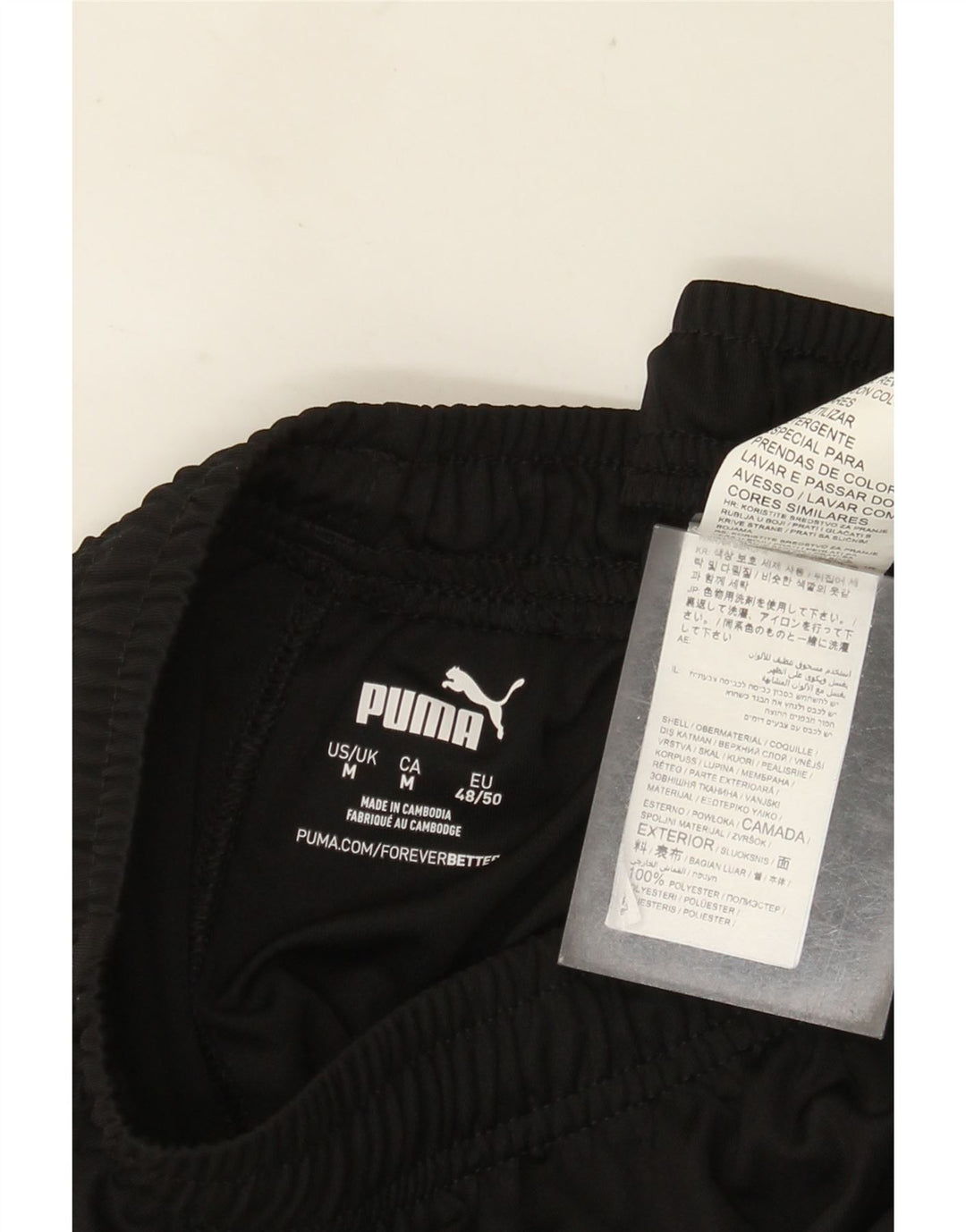 PUMA Short de Sport Homme Noir Moyen Polyester