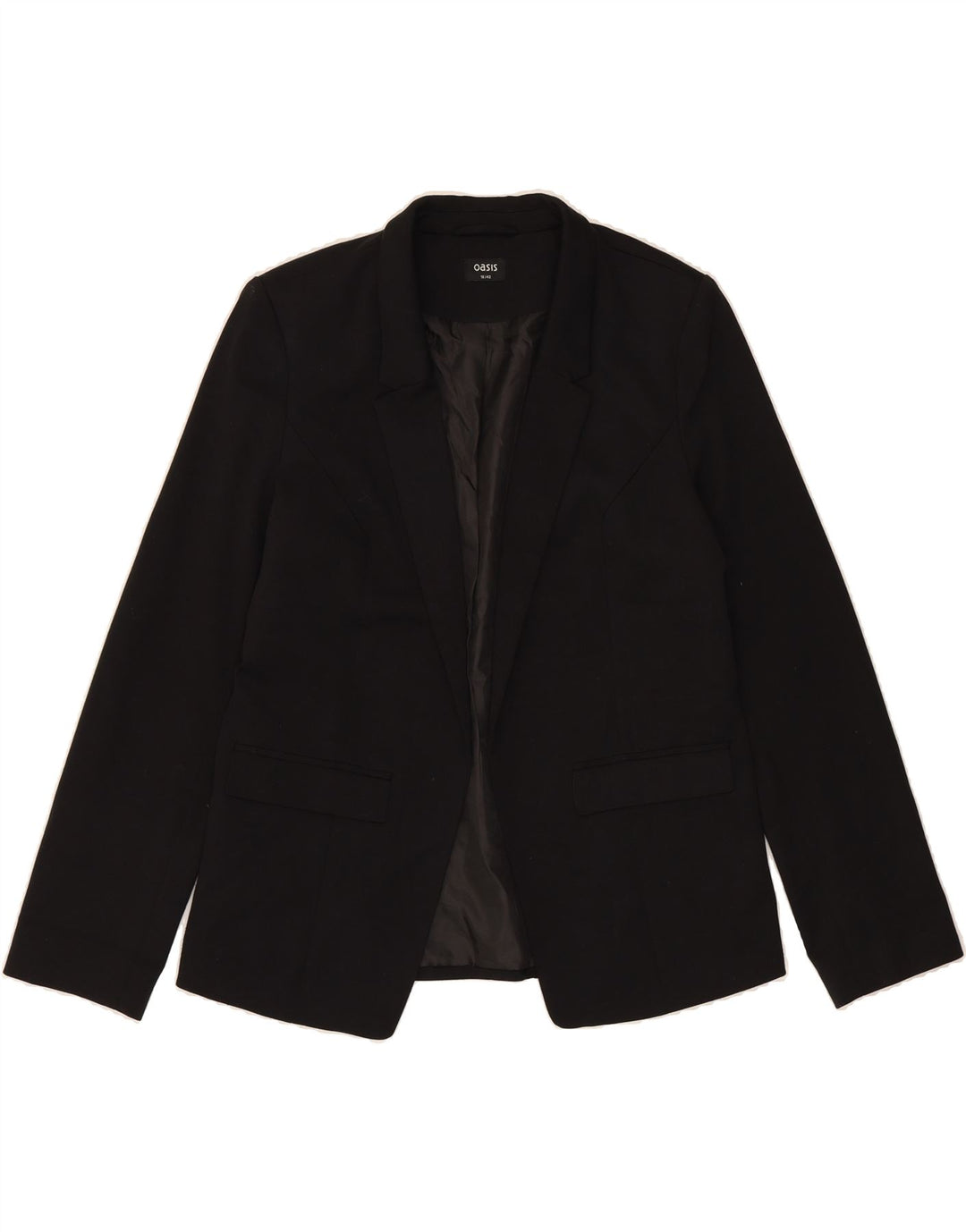 OASIS Womens Open Blazer Jacket UK 16 Large Black Polyester Vintage Oasis and Second-Hand Oasis from Messina Hembry 