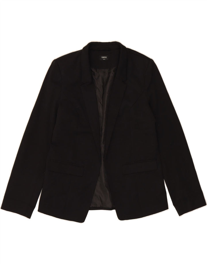 OASIS Womens Open Blazer Jacket UK 16 Large Black Polyester Vintage Oasis and Second-Hand Oasis from Messina Hembry 