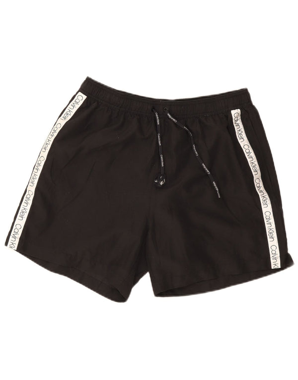 Calvin Klein Short de bain graphique pour homme XL Noir Colorblock Polyester