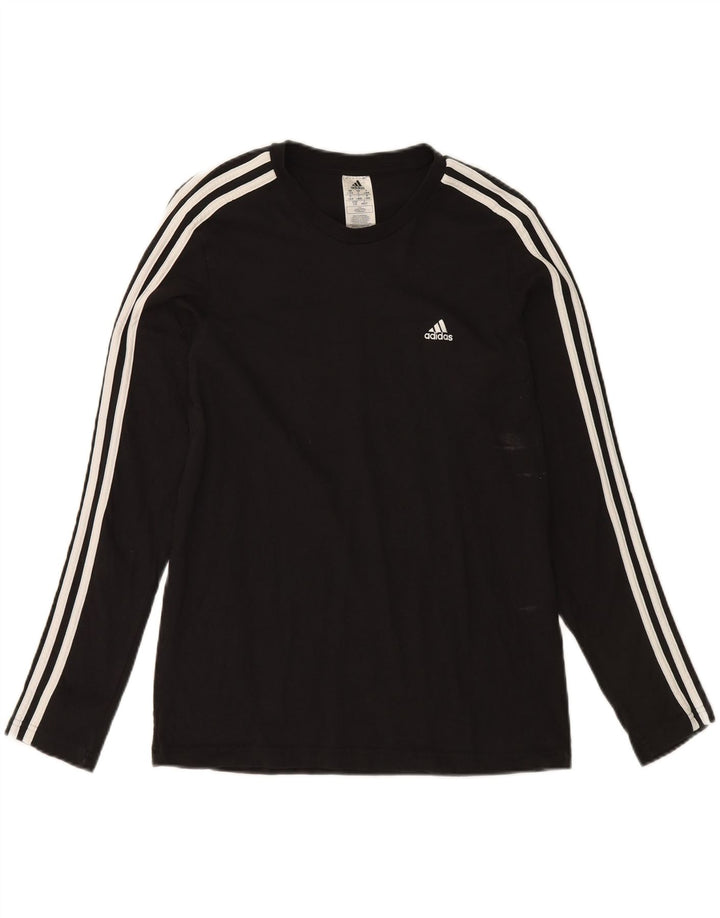 ADIDAS Haut Femme Manches Longues UK 16/18 Large Noir Coton