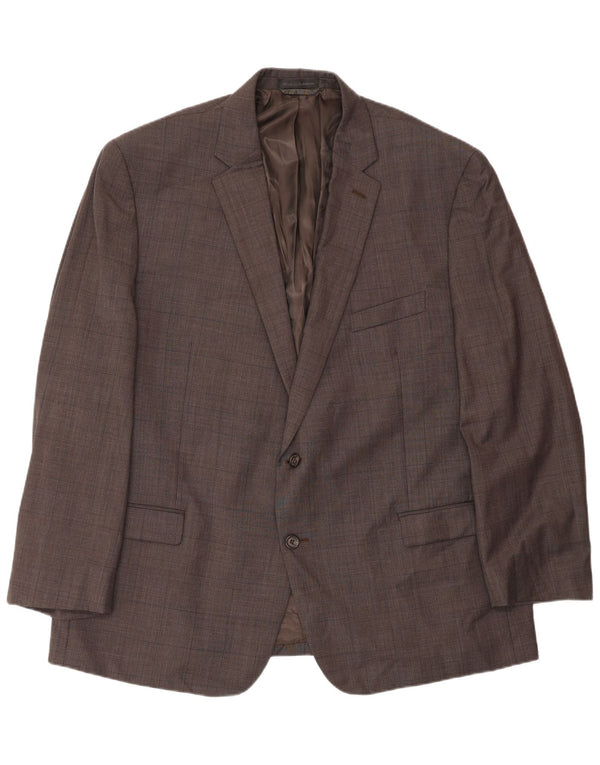 Ralph Lauren Veste blazer à 2 boutons pour homme UK 48 3XL en laine à carreaux marron