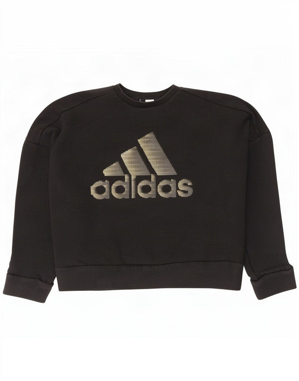 Adidas Sweat-shirt surdimensionné graphique pour femme UK 20/22 XL Noir Coton