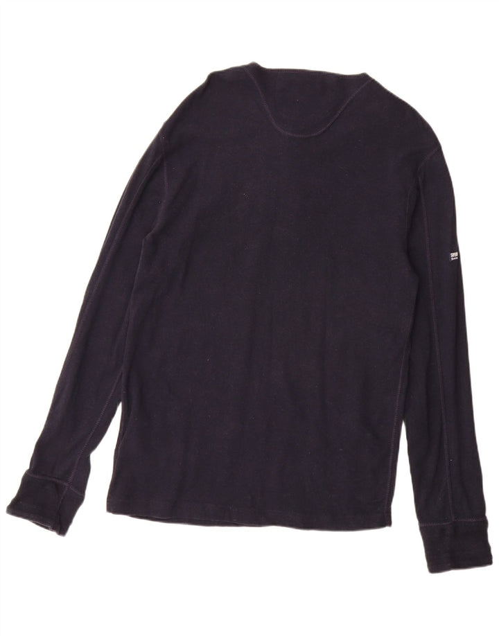 SUPERDRY Homme Top Manches Longues 2XL Bleu Marine Coton