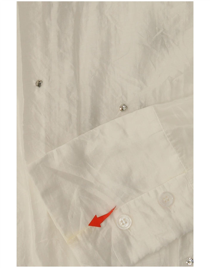 ZARA Femme Chemise Oversize Chemisier UK 6 XS Blanc