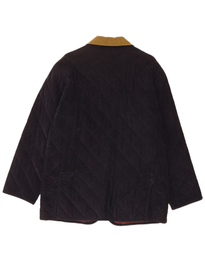 Via Ardigo Veste matelassée en velours côtelé pour homme IT 46 Small Bleu marine
