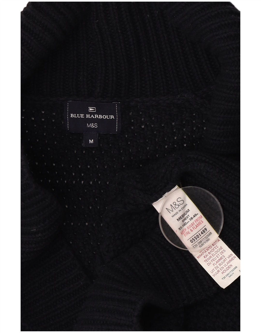 MARKS & SPENCER Pull Cardigan Homme Bleu Marine Moyen Coton