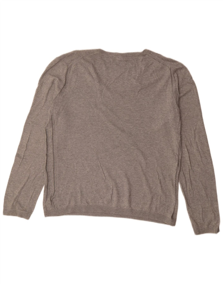 Gap Pull Col V Homme Grand Gris Coton
