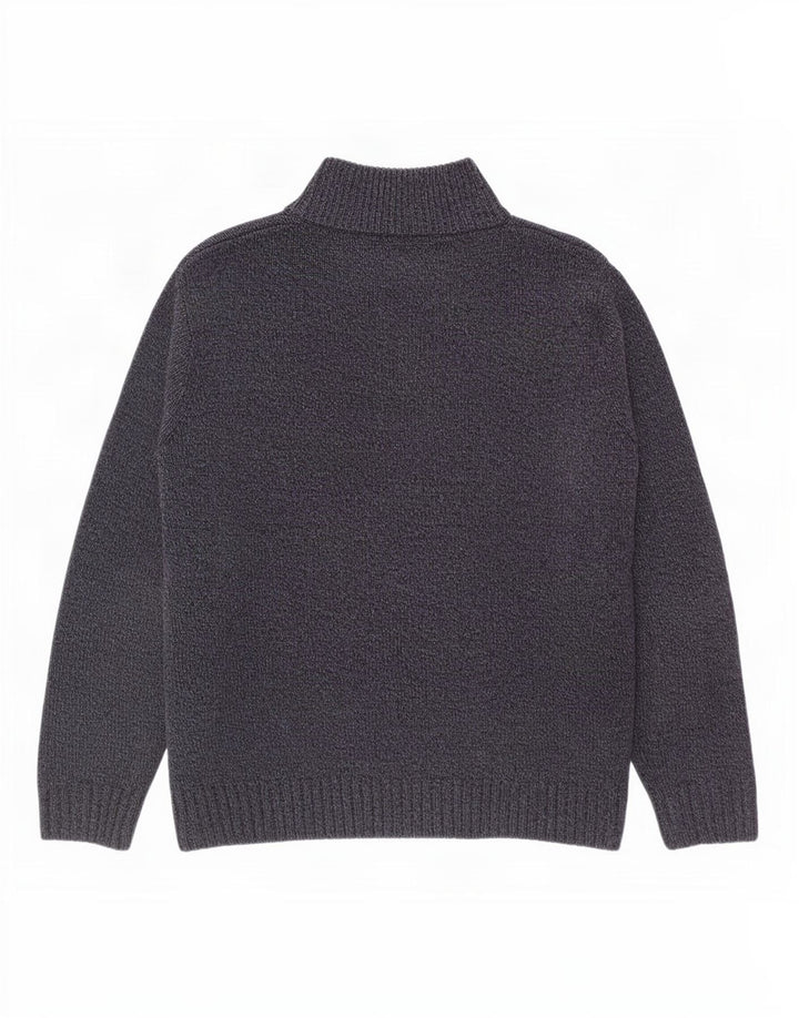 Marks & Spencer Pull à col boutonné pour homme Taille L Bleu marine moucheté