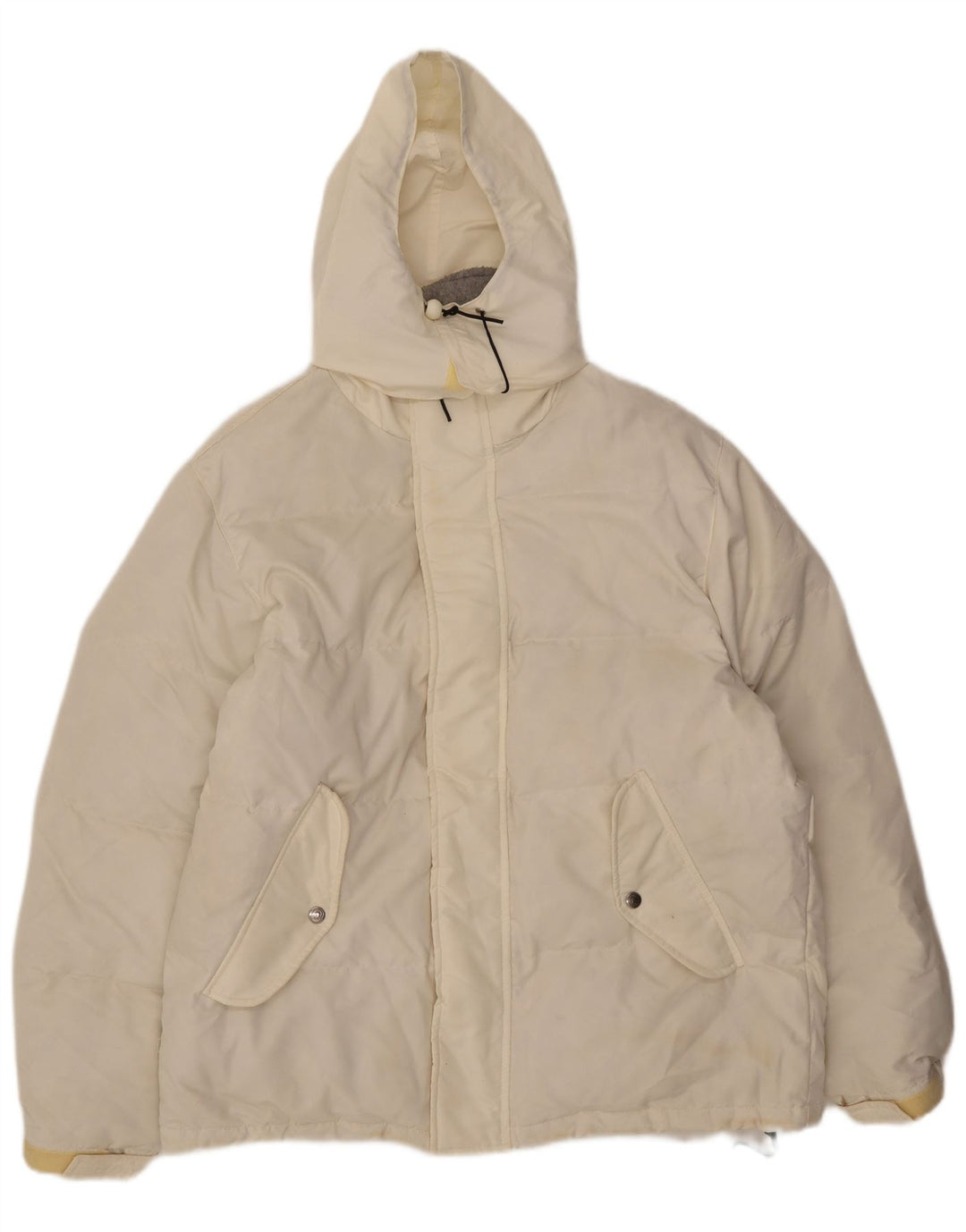 Invicta Veste matelassée à capuche pour homme, coupe ample, UK 36, petit, blanc, polyester