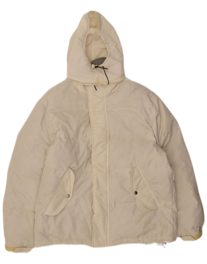 Invicta Veste matelassée à capuche pour homme, coupe ample, UK 36, petit, blanc, polyester