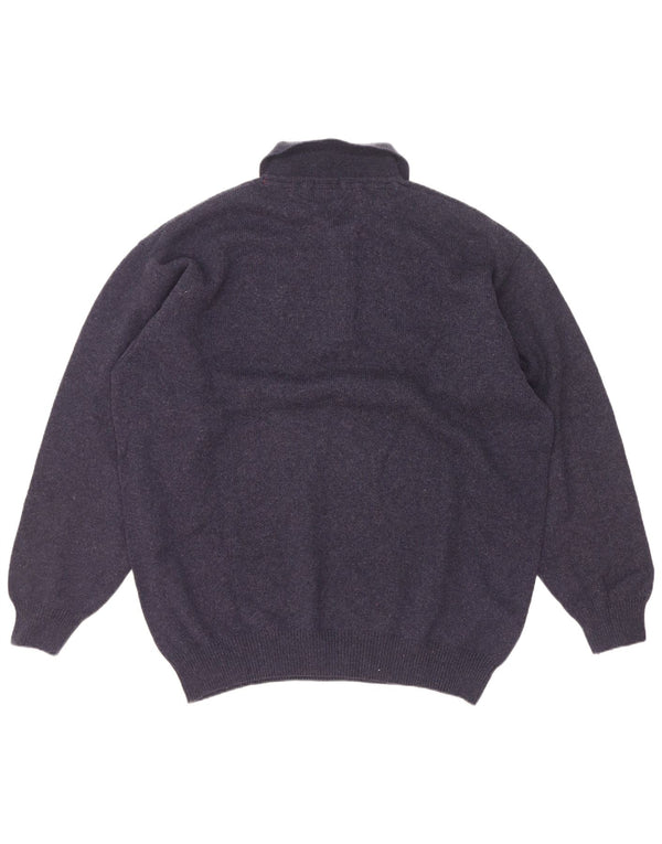 Murphy & Nye Mens Polo Neck Jumper Sweater 2XL Navy Blue Wool