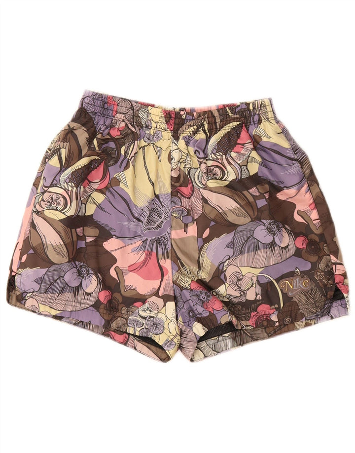 NIKE Short de sport pour femme UK 4 XS Polyester floral multicolore