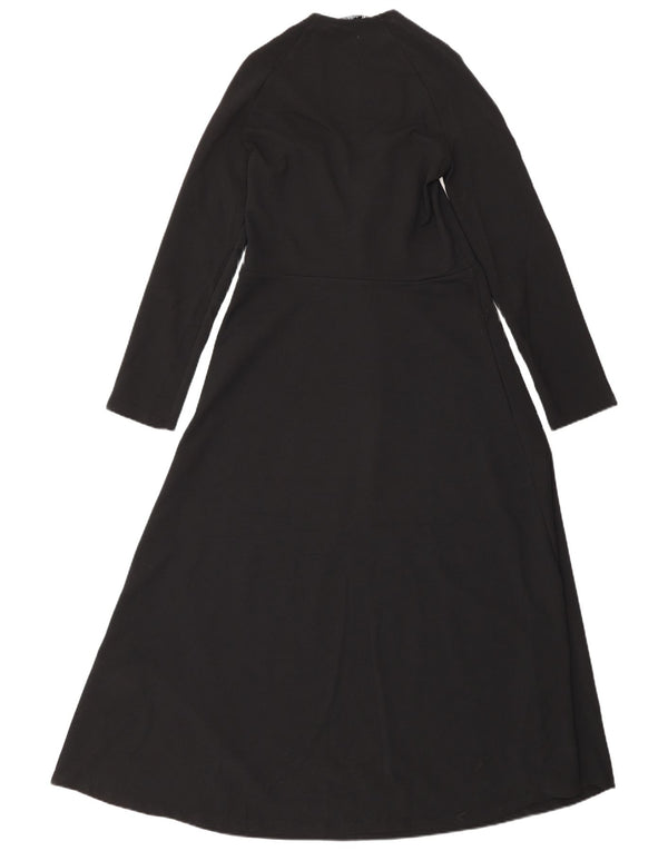 Zara Robe longue à manches longues pour femme UK 4 XS Noir
