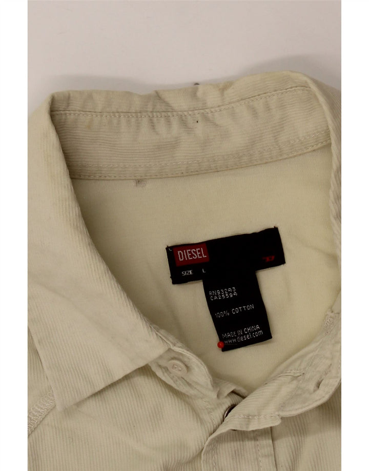 Diesel Chemise en velours côtelé pour homme Large Beige Coton
