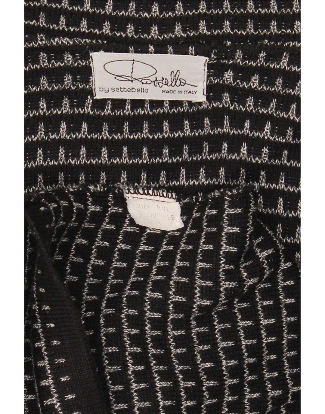 Settebello Cardigan Homme Pull XL Noir Carreaux Acrylique