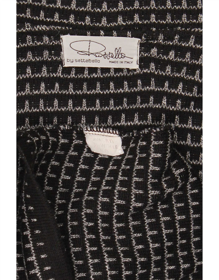 Settebello Cardigan Homme Pull XL Noir Carreaux Acrylique