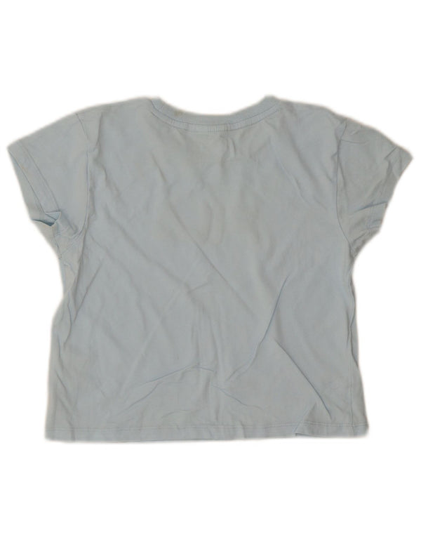 Fila Girls Crop Graphic T-Shirt Top 9-10 ans Bleu Coton