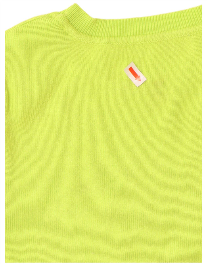 ZARA Pull court à manches courtes et col bateau pour femme UK 8 Petit Vert