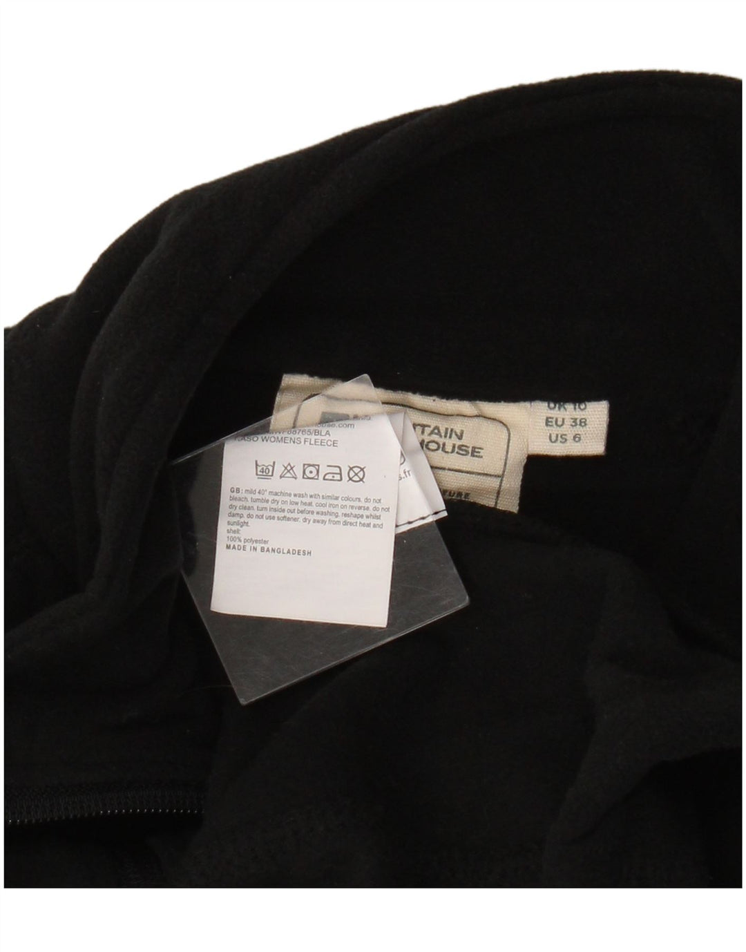 Mountain Warehouse Veste polaire courte pour femme UK 10 Small Noir Polyester