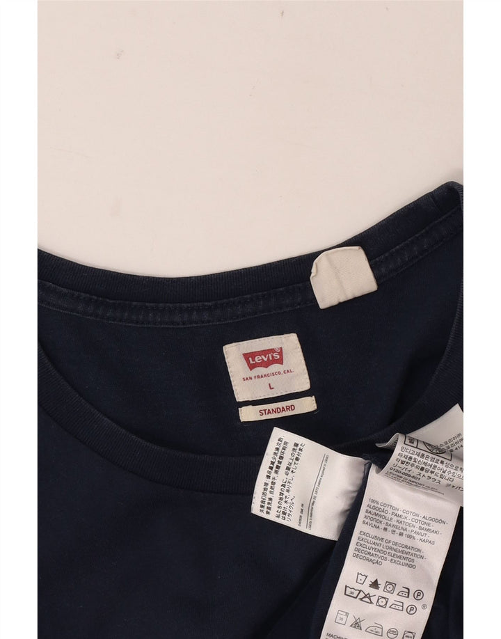 Levi's T-Shirt Standard Homme Bleu Marine Large Coton