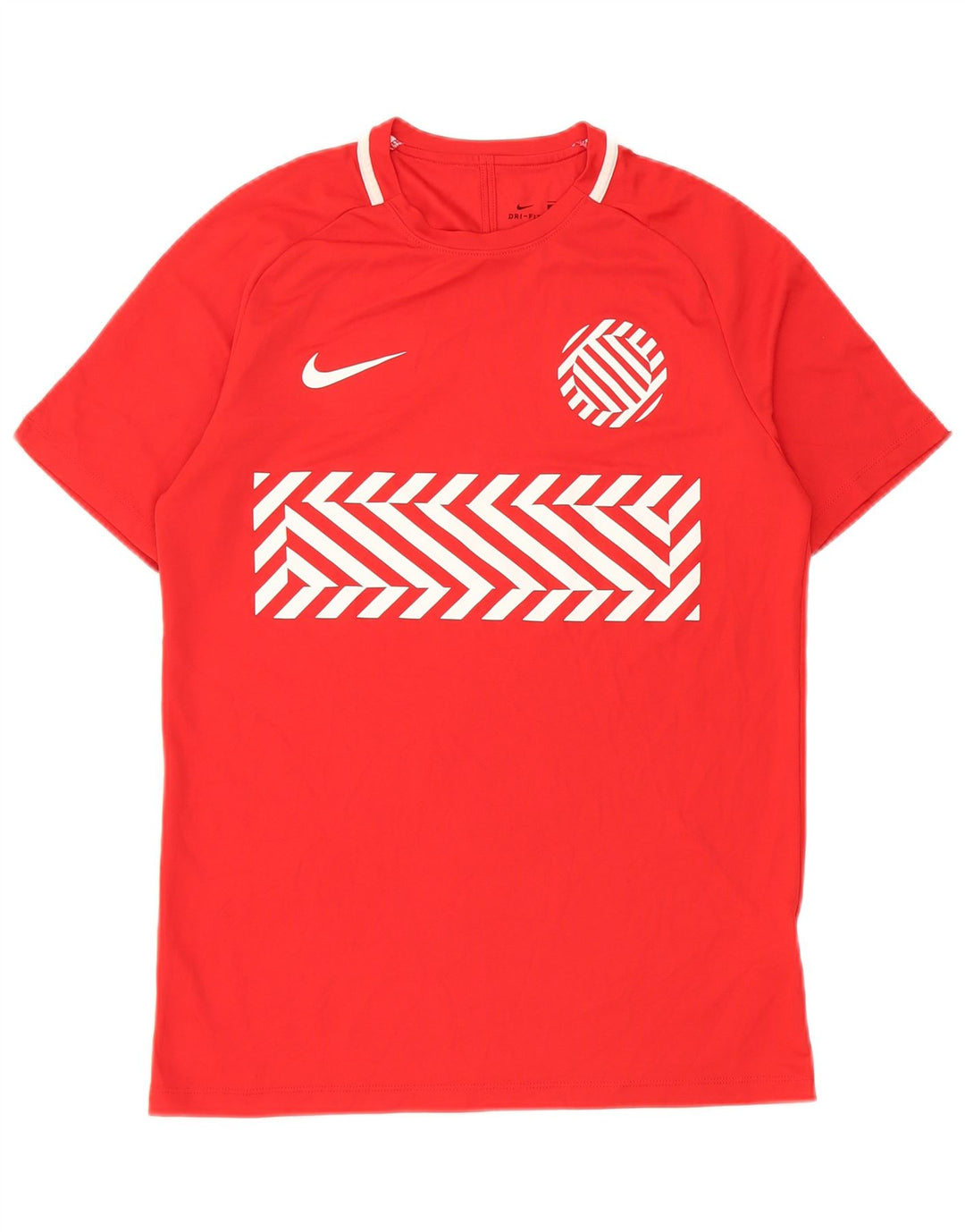 Nike Homme Dri Fit Graphic T-Shirt Haut Rouge Moyen Géométrique Polyester