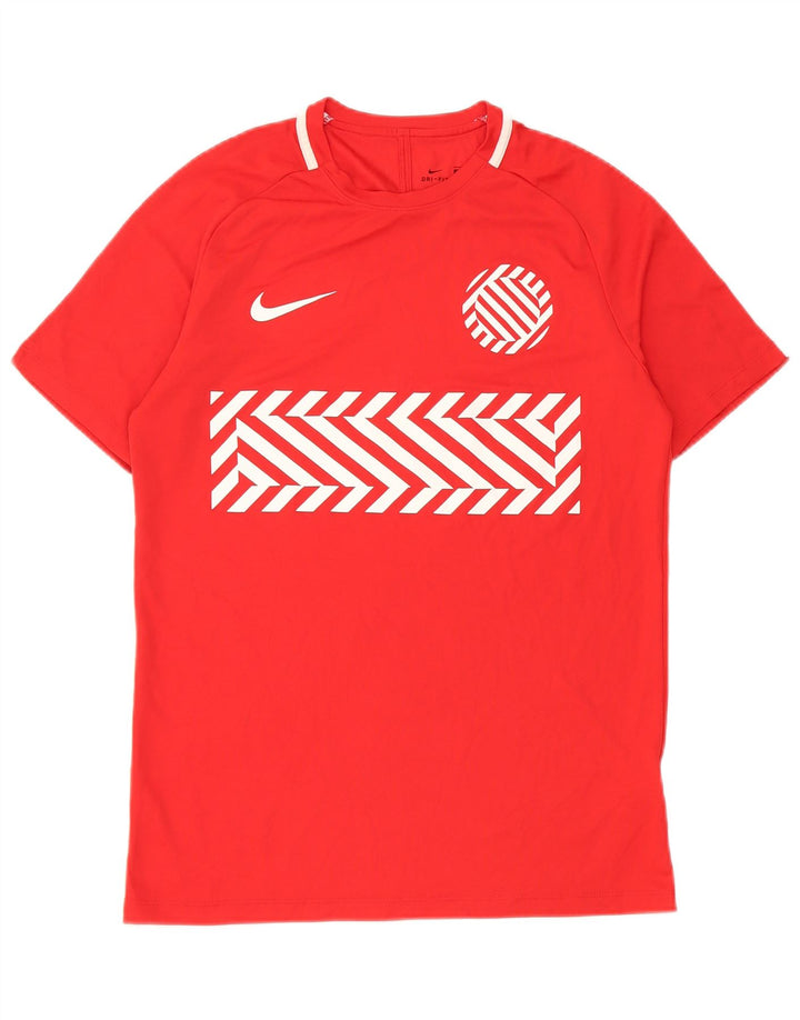 Nike Homme Dri Fit Graphic T-Shirt Haut Rouge Moyen Géométrique Polyester