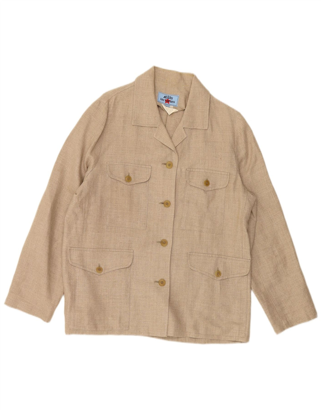 LES COPAINS Veste Blazer 4 Boutons Femme IT 46 Grand Lin Beige