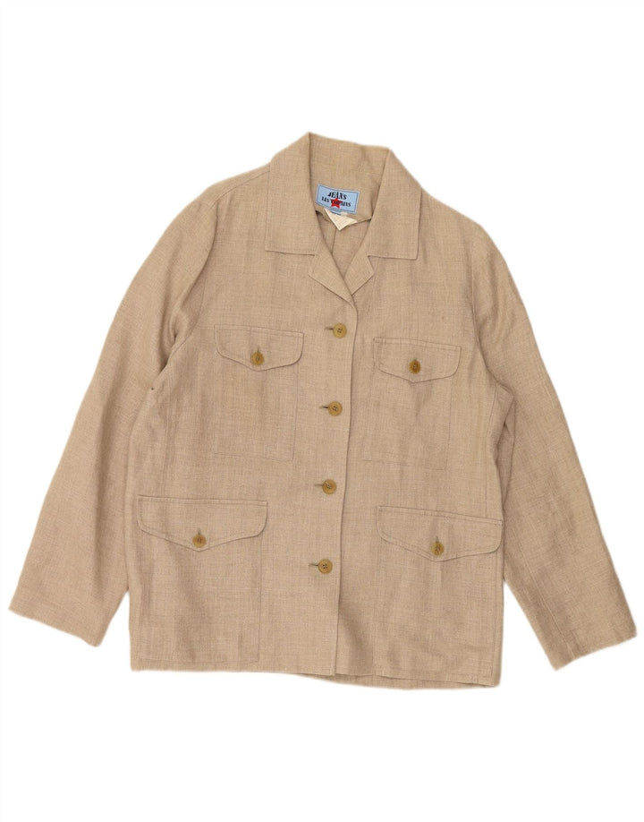 LES COPAINS Veste Blazer 4 Boutons Femme IT 46 Grand Lin Beige