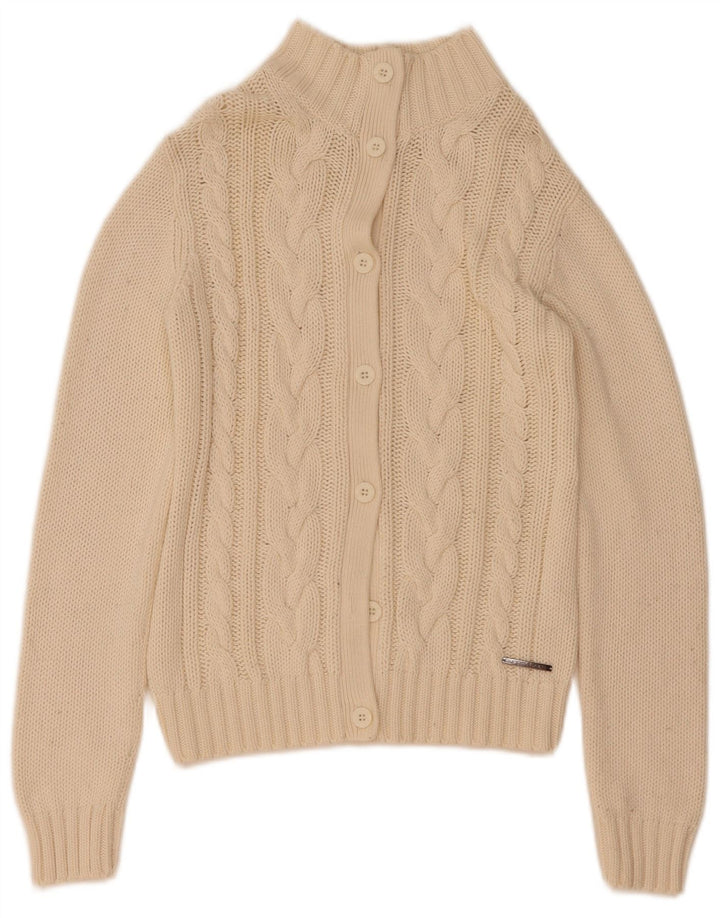 North Sails Pull Cardigan Femme UK 12 Moyen Blanc Cassé Coton