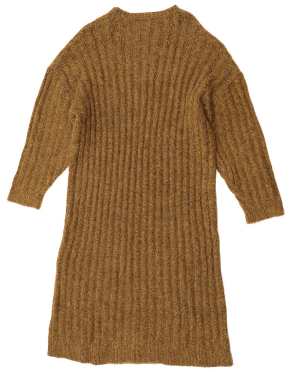 ZARA Robe pull surdimensionnée pour femme UK 14 Medium Khaki Nylon