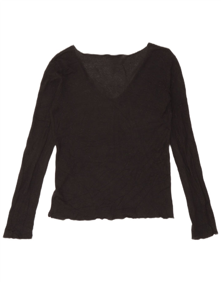 Zara Femme Top Manches Longues UK 10 Petit Noir