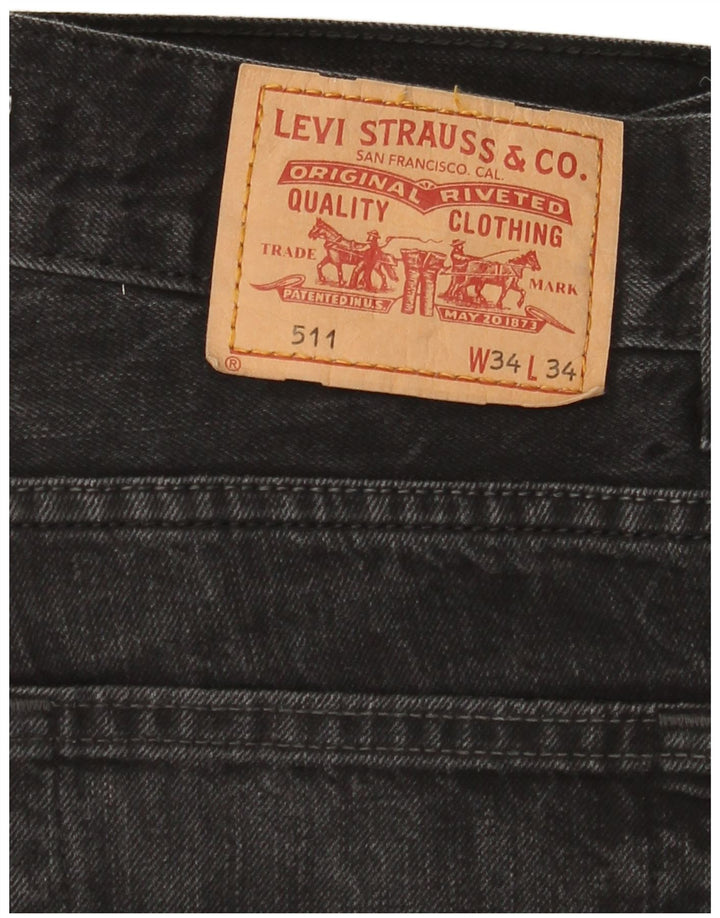 Levi's Jean Slim 511 Homme W34 L34 Noir Coton
