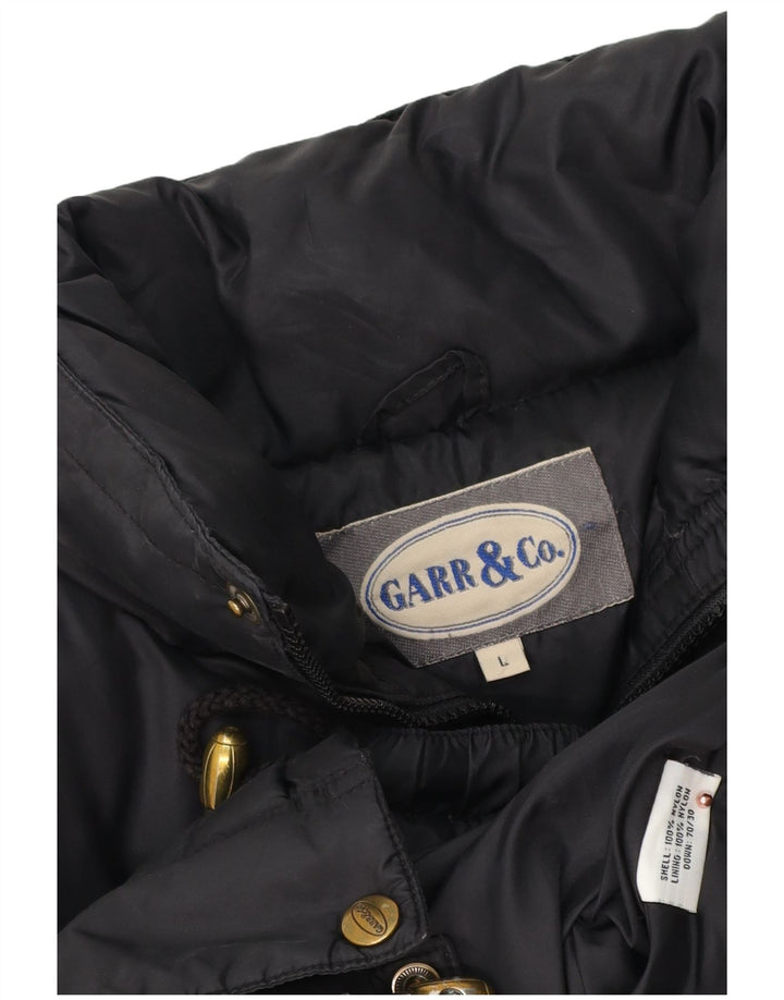 veste rembourrée à capuche vintage pour homme UK 40 Grand nylon noir