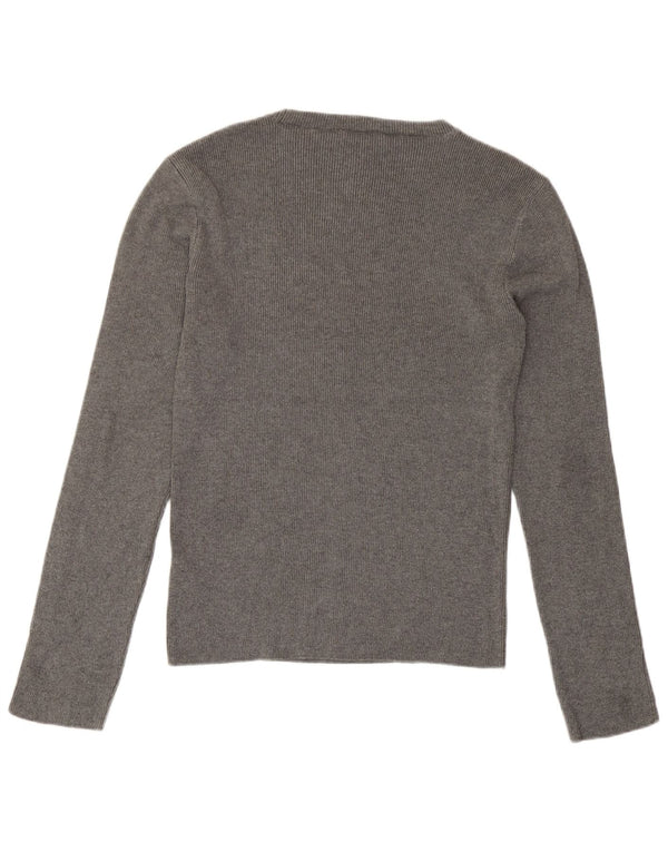 Topshop Femme Top Manches Longues UK 46 Grand Gris Acrylique