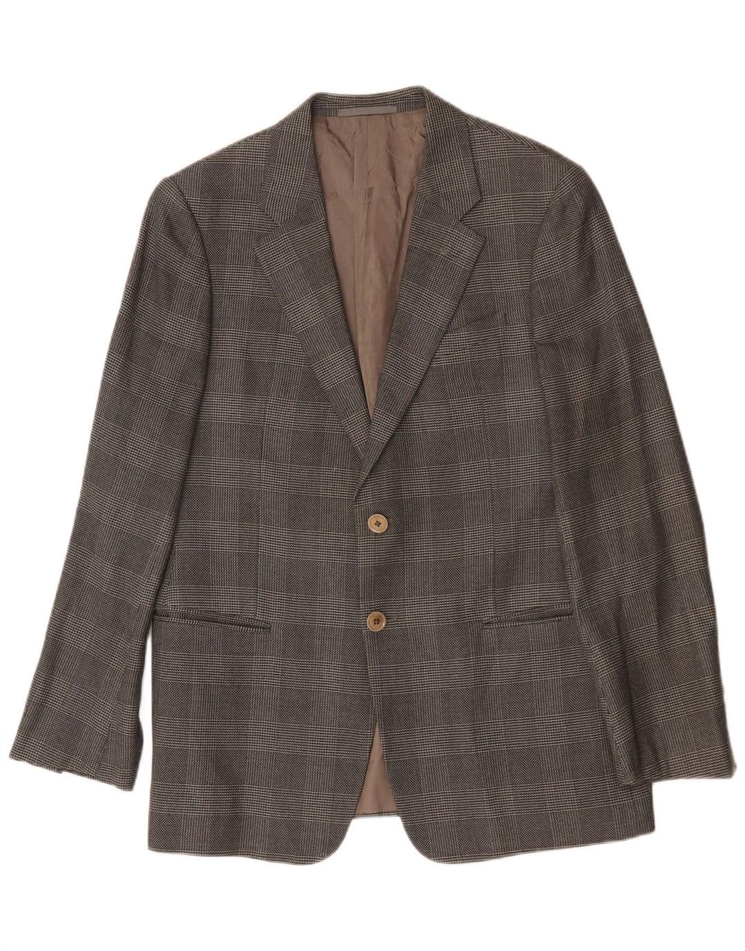 Armani Veste blazer à 2 boutons pour homme UK 38 Gris moyen à carreaux