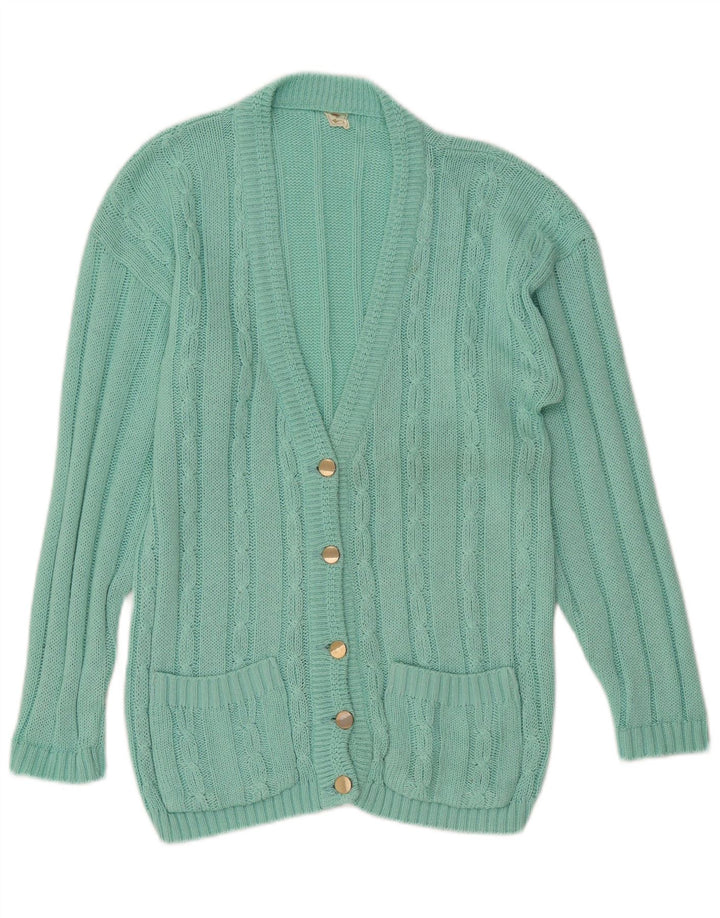 vintage Femme Cardigan Pull UK 14 Grand Vert