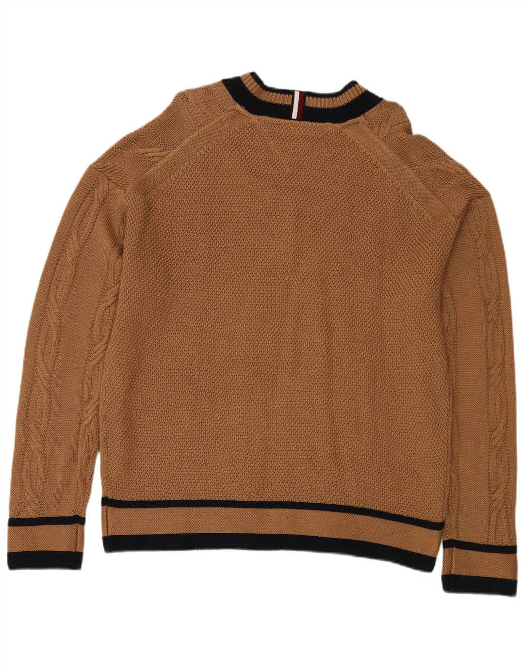 Tommy Hilfiger Pull Col V Homme Marron Moyen Colourblock