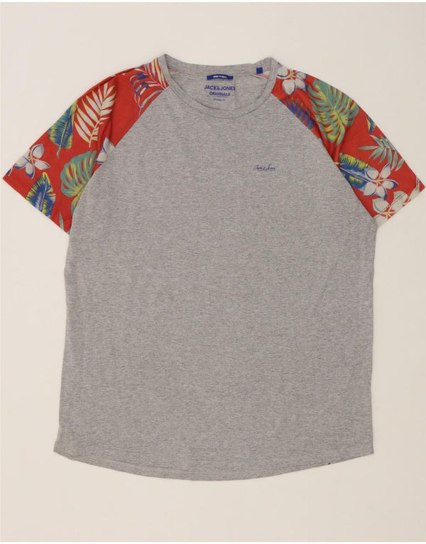 Jack & Jones T-Shirt Coupe Régulière Homme Gris XL Coton Floral