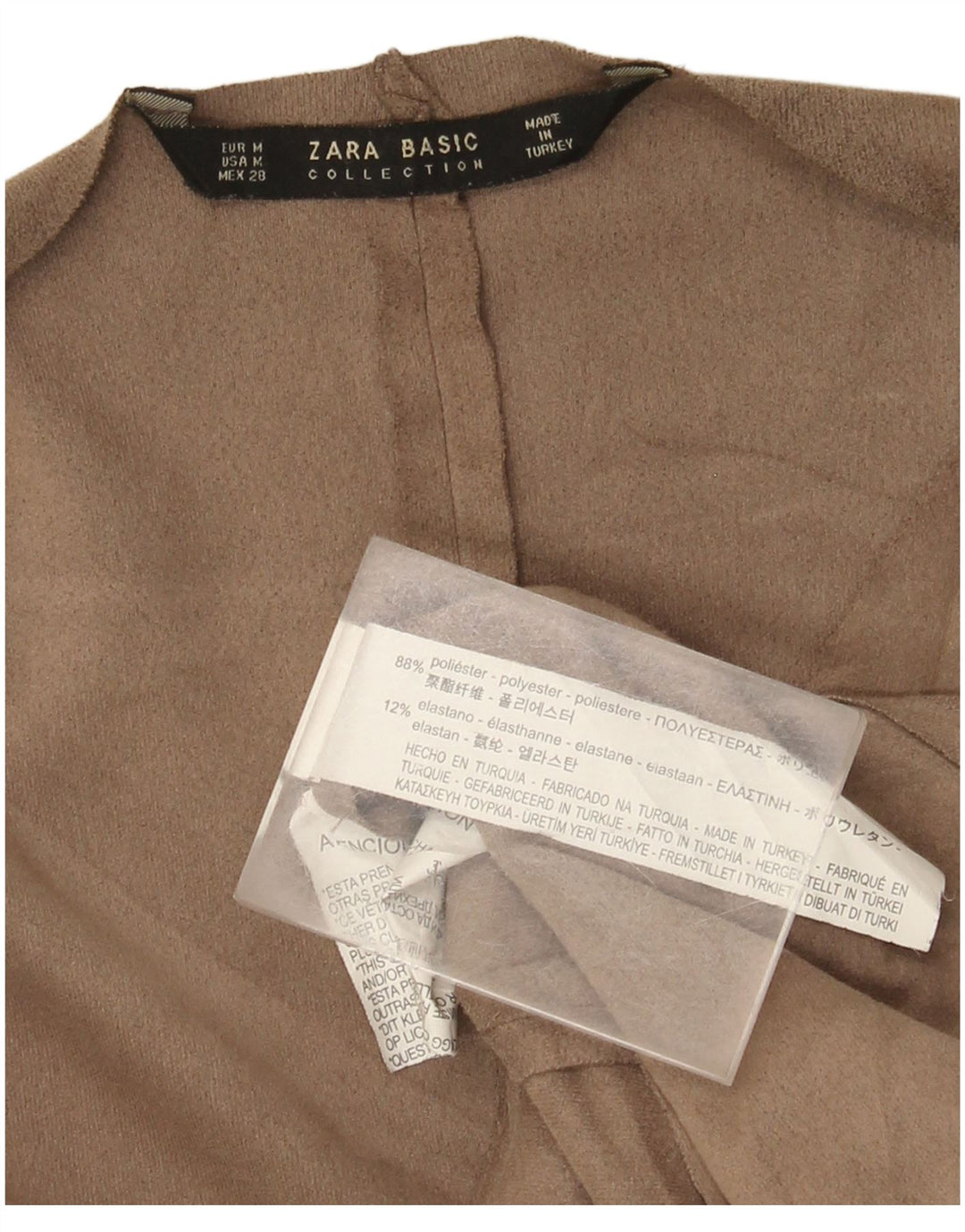 Zara Cardigan à manches 3/4 pour femme UK 14 Polyester beige moyen